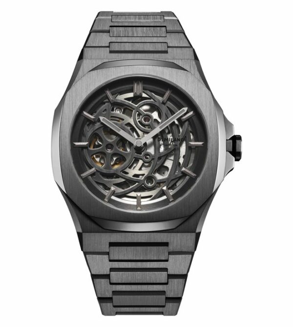 Orologio D1 Milano Uomo Gun Metal Skeleton 41,5 mm in Acciaio D1-SKBJ11