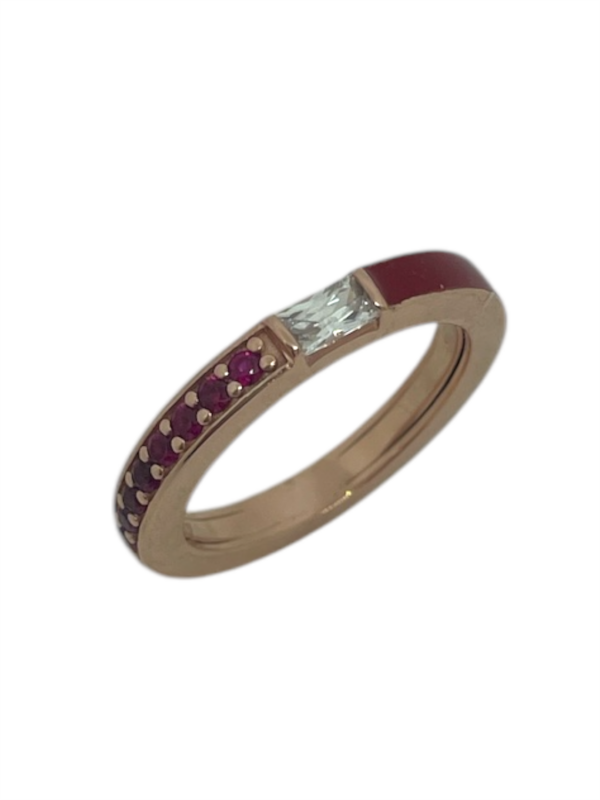 Anello Labrioro Donna in Argento 1092/R ROSSO