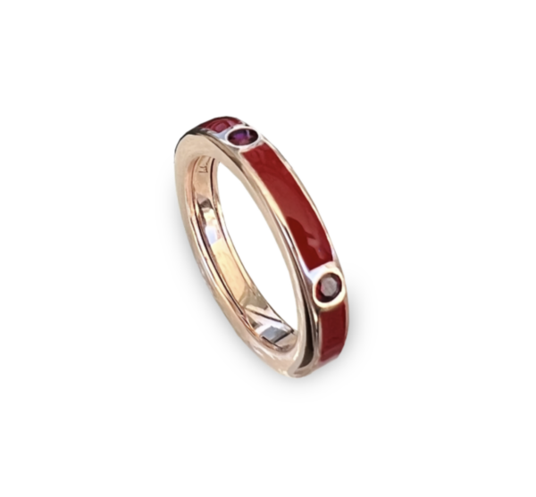 Anello Labrioro Donna in Argento 1064/R ROSSO