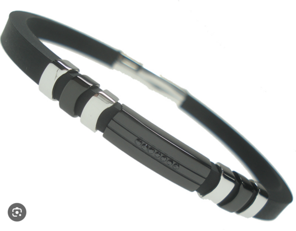 Bracciale Zancan Uomo in Caucciù Spinello EHB431