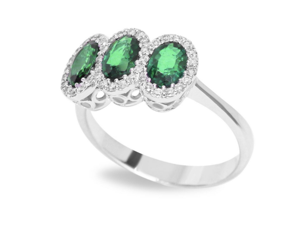 Anello I Gioielli del Sole Donna in Oro bianco Smeraldo ANV8S