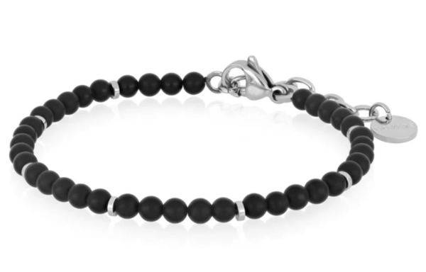 Bracciale Goyatè Uomo in Acciaio Onice BACM0837#B