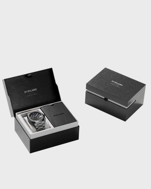 Orologio D1 Milano Uomo Gun Metal Skeleton 41,5 mm in Acciaio D1-SKBJ11 - immagine 6