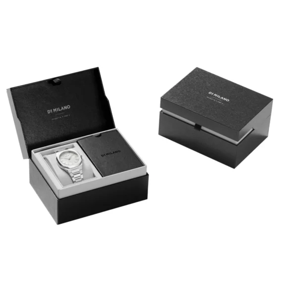 Orologio D1 Milano Mop Silver Ultra Thin 34 mm  in Acciaio D1-UTBL19 - immagine 4