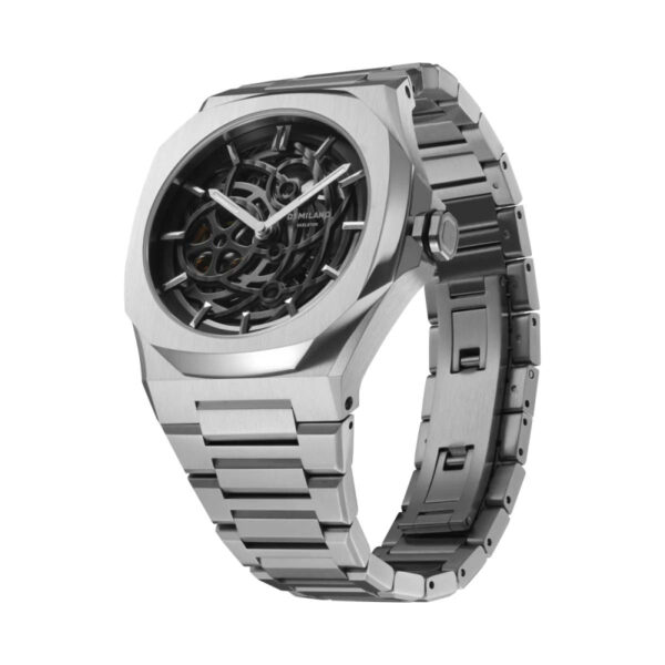 Orologio D1 Milano Uomo Silver Skeleton 41,5 mm in Acciaio D1-SKBJ10 - immagine 5