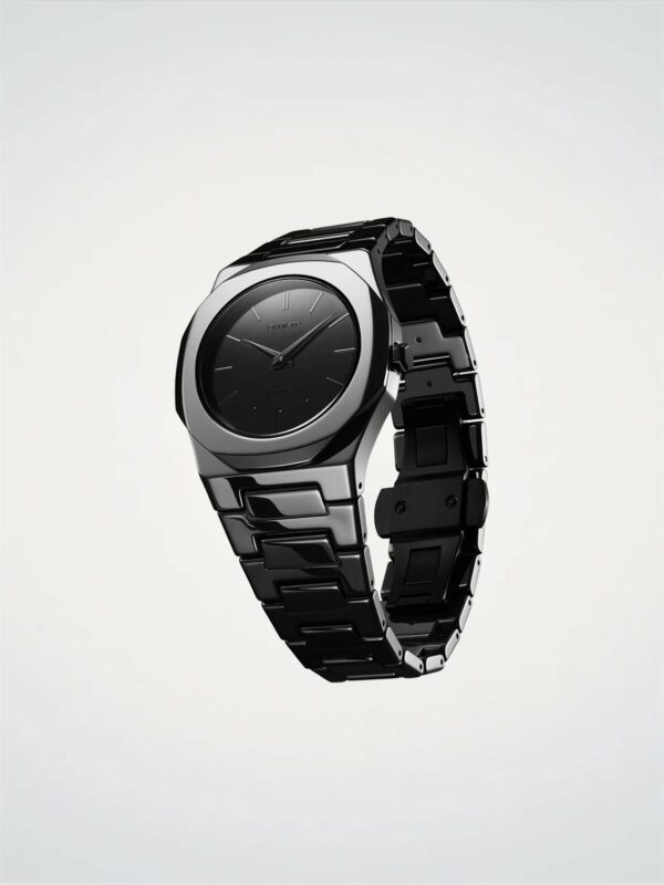 Orologio D1 Milano Groovy Black Ultra Thin 39 mm in Acciaio D1-UHBJ01 - immagine 3