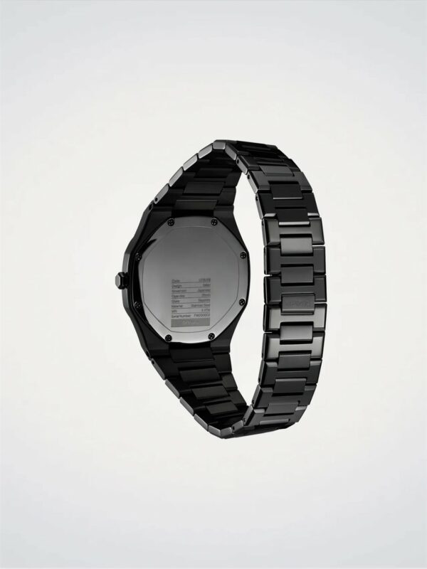 Orologio D1 Milano Groovy Black Ultra Thin 39 mm in Acciaio D1-UHBJ01 - immagine 4
