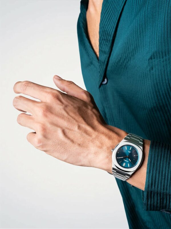 Orologio D1 Milano Groovy Green Ultra Thin 39 mm in Acciaio D1-UHBJ03 - immagine 6