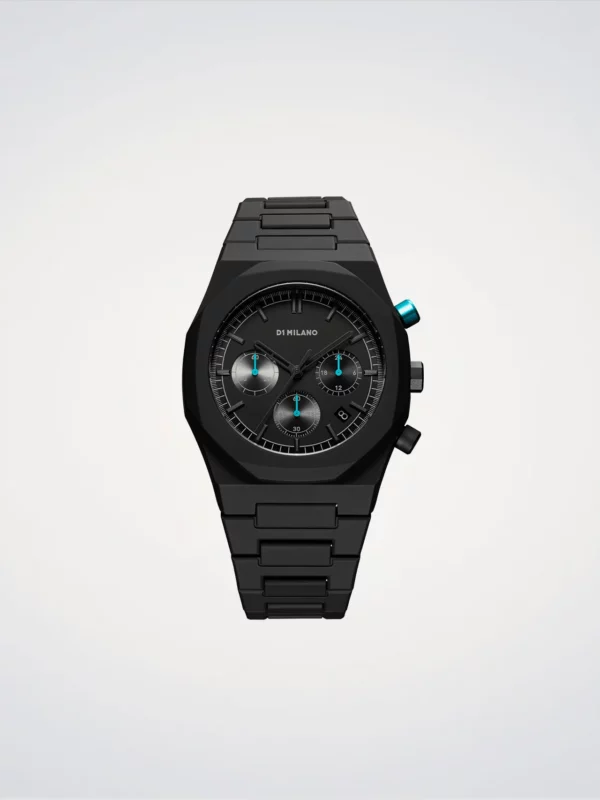 Orologio D1 Milano Uomo Charcoal Black Polychrono 40.5mm in Policarbonato D1-PHBJ07
