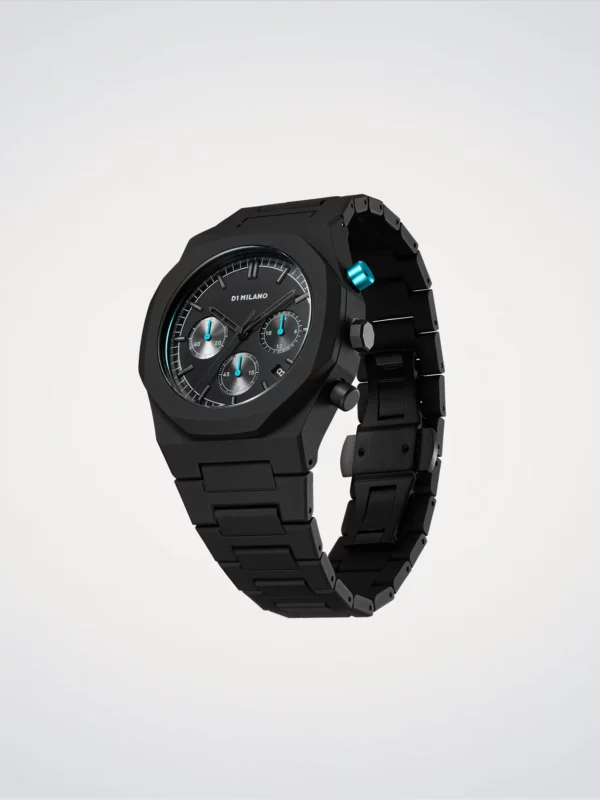 Orologio D1 Milano Uomo Charcoal Black Polychrono 40.5mm in Policarbonato D1-PHBJ07 - immagine 2
