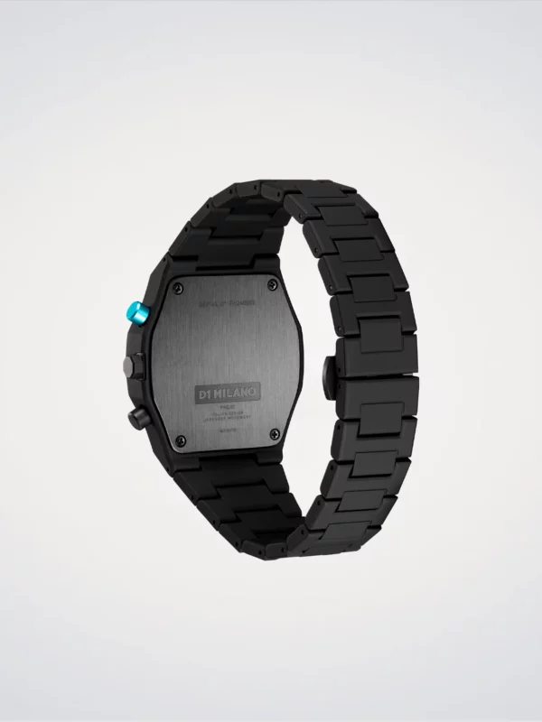 Orologio D1 Milano Uomo Charcoal Black Polychrono 40.5mm in Policarbonato D1-PHBJ07 - immagine 4