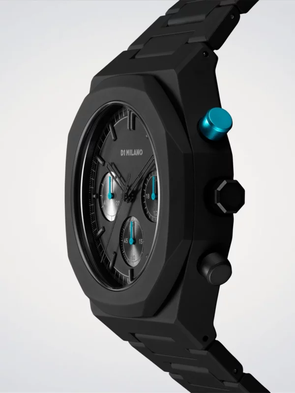 Orologio D1 Milano Uomo Charcoal Black Polychrono 40.5mm in Policarbonato D1-PHBJ07 - immagine 3