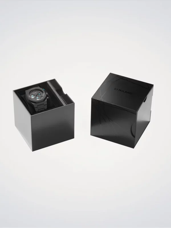 Orologio D1 Milano Uomo Charcoal Black Polychrono 40.5mm in Policarbonato D1-PHBJ07 - immagine 6